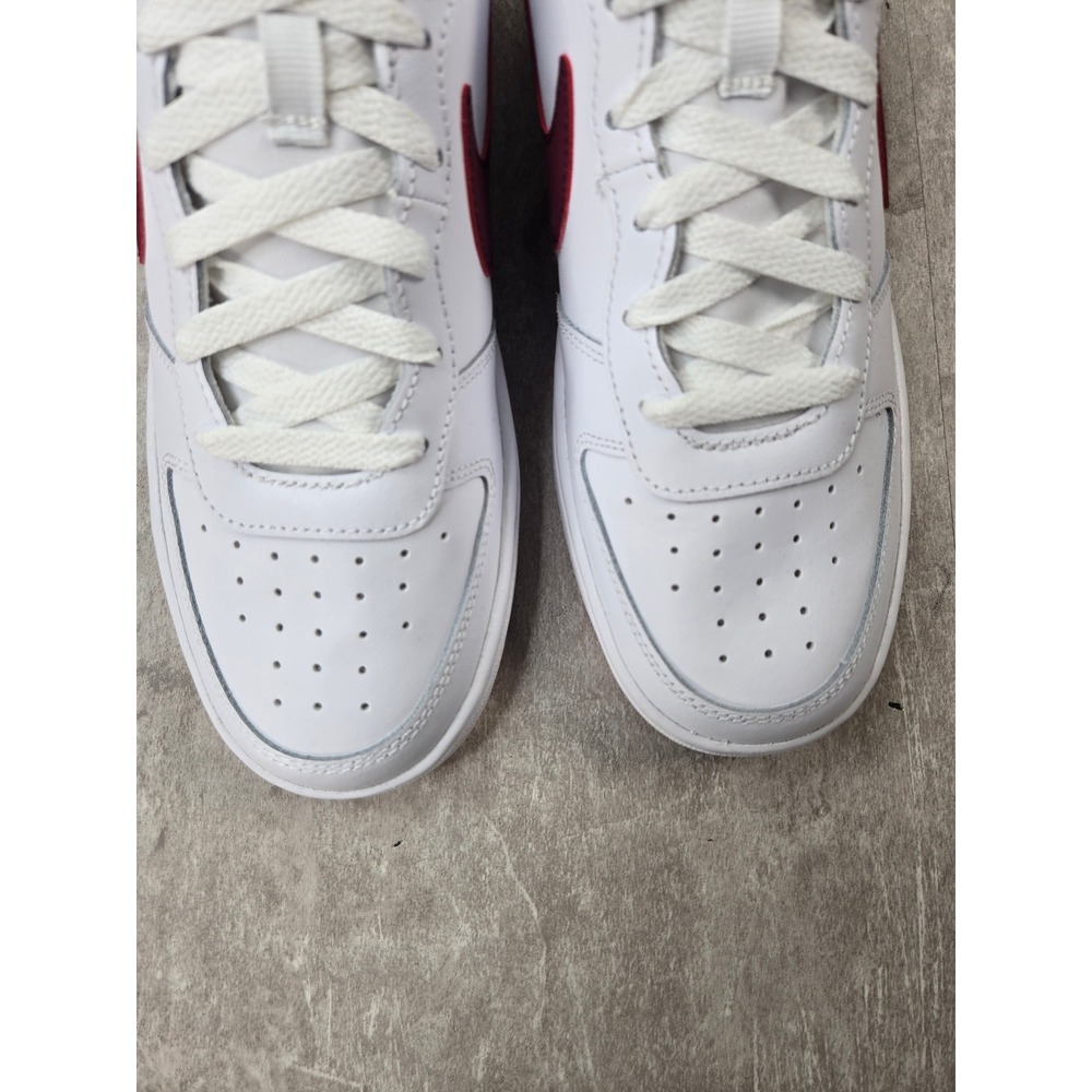 Nike Court Borough 8.5 White Burgundy Pink Leather Sneakers Retro Y2K Streetwear - Picture 10 of 11